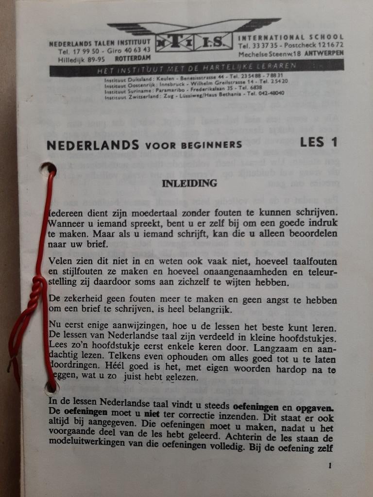 Nederlands voor Beginners - Les 1 (NTI), Gelezen, Nederlands Talen Instituut (NTI), Ophalen of Verzenden, Alpha