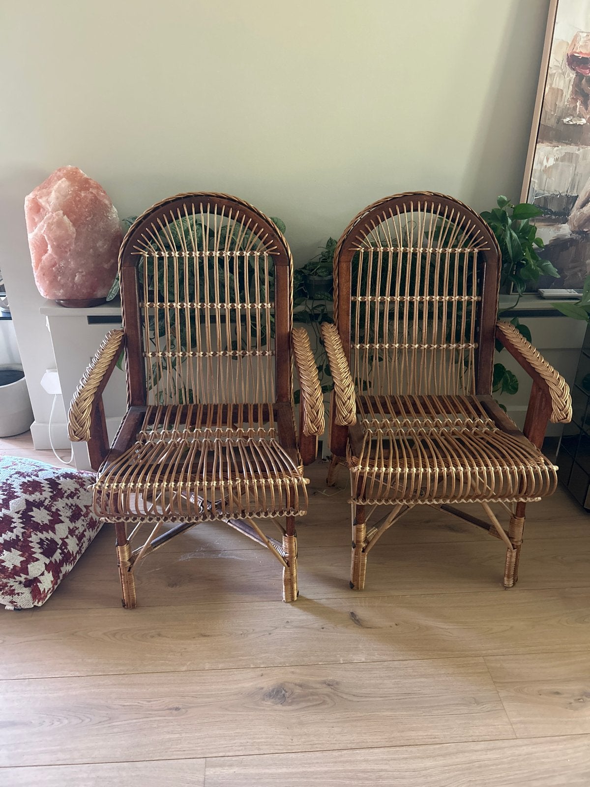 Set van 2 prachtig vintage rotan stoelen, Ophalen