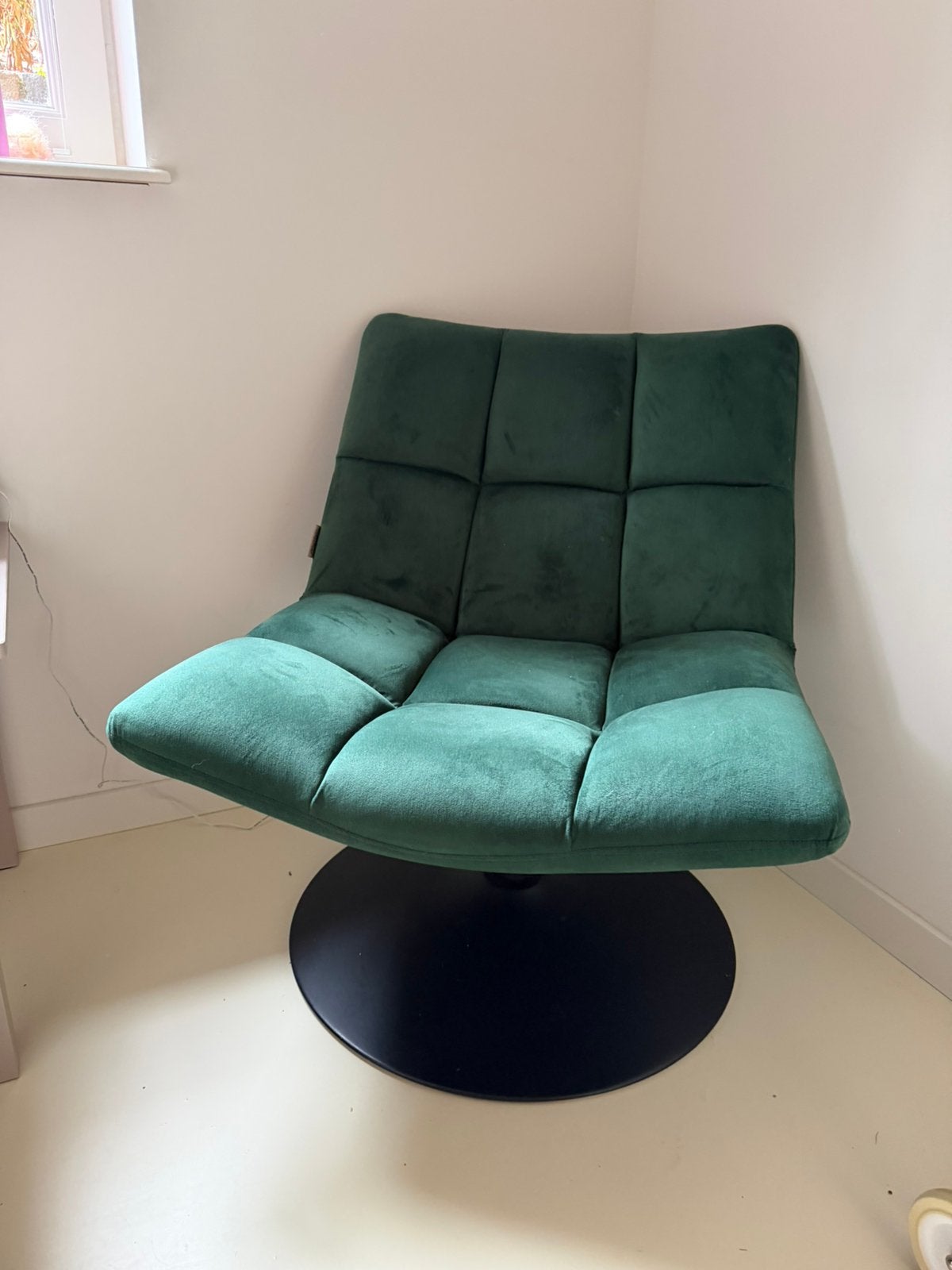 Dutchbone fauteuil Bar lounge, groen, Ophalen, Zo goed als nieuw, 75 tot 100 cm, Stof
