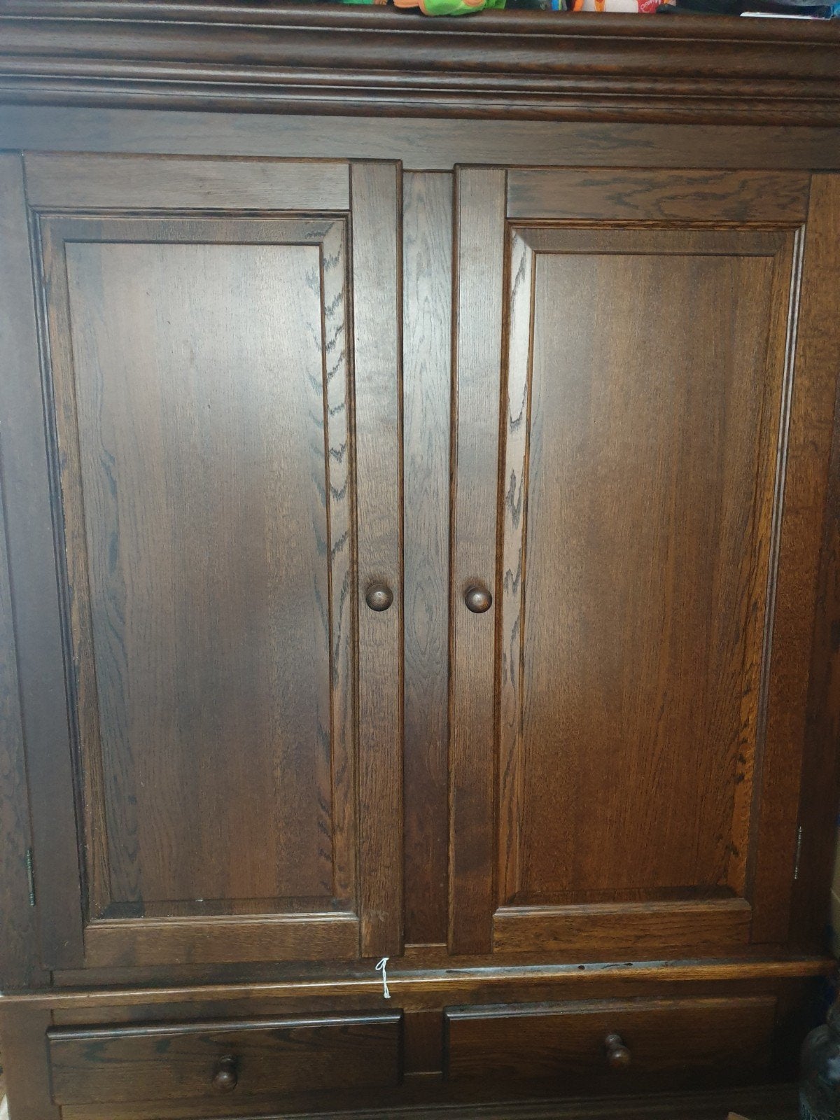 Massief houten kast met lades en legplanken, Antiek en Kunst, Ophalen