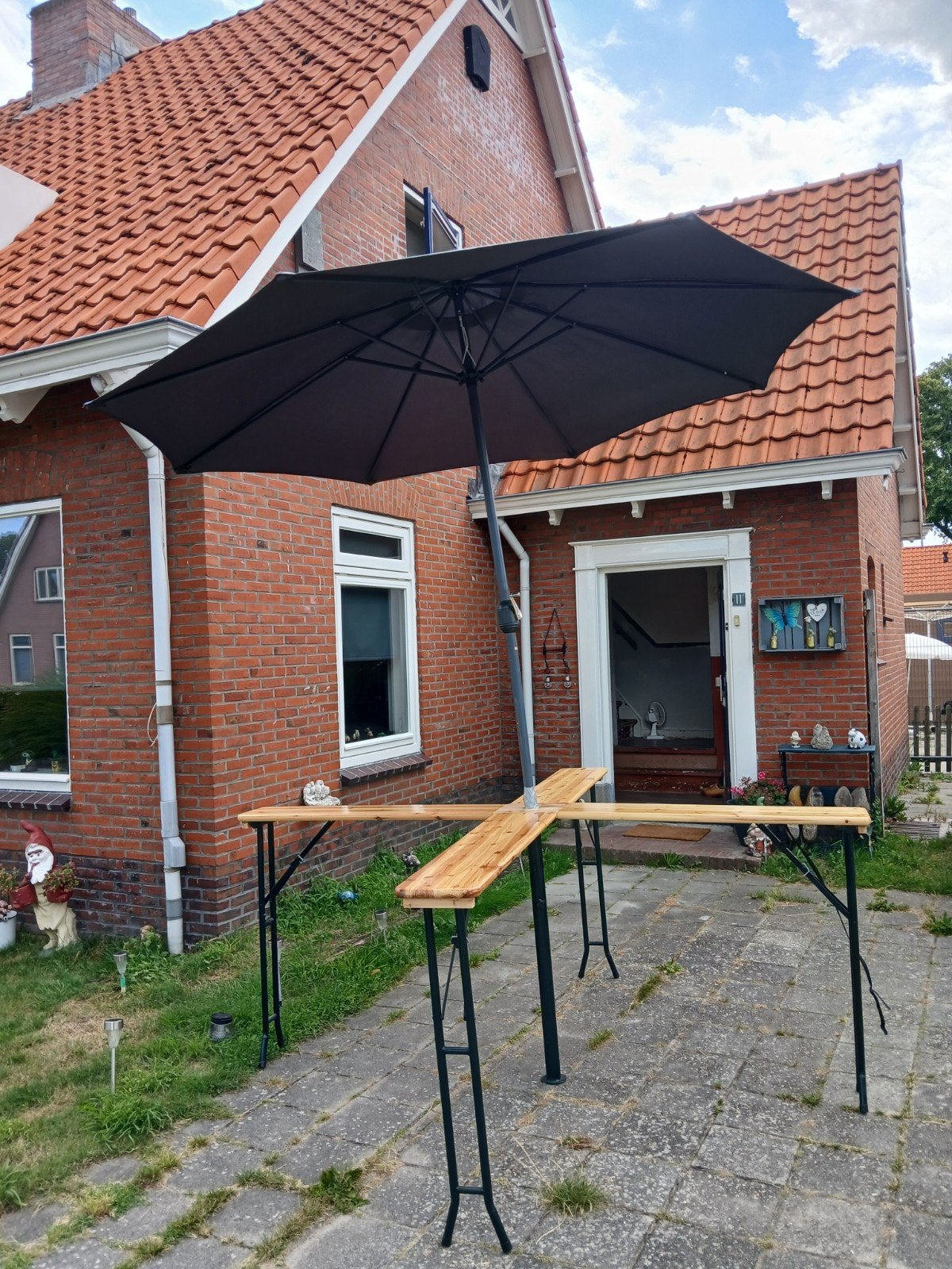 sta tafel, Ophalen, Zo goed als nieuw, Minder dan 1 meter, Parasolvoet