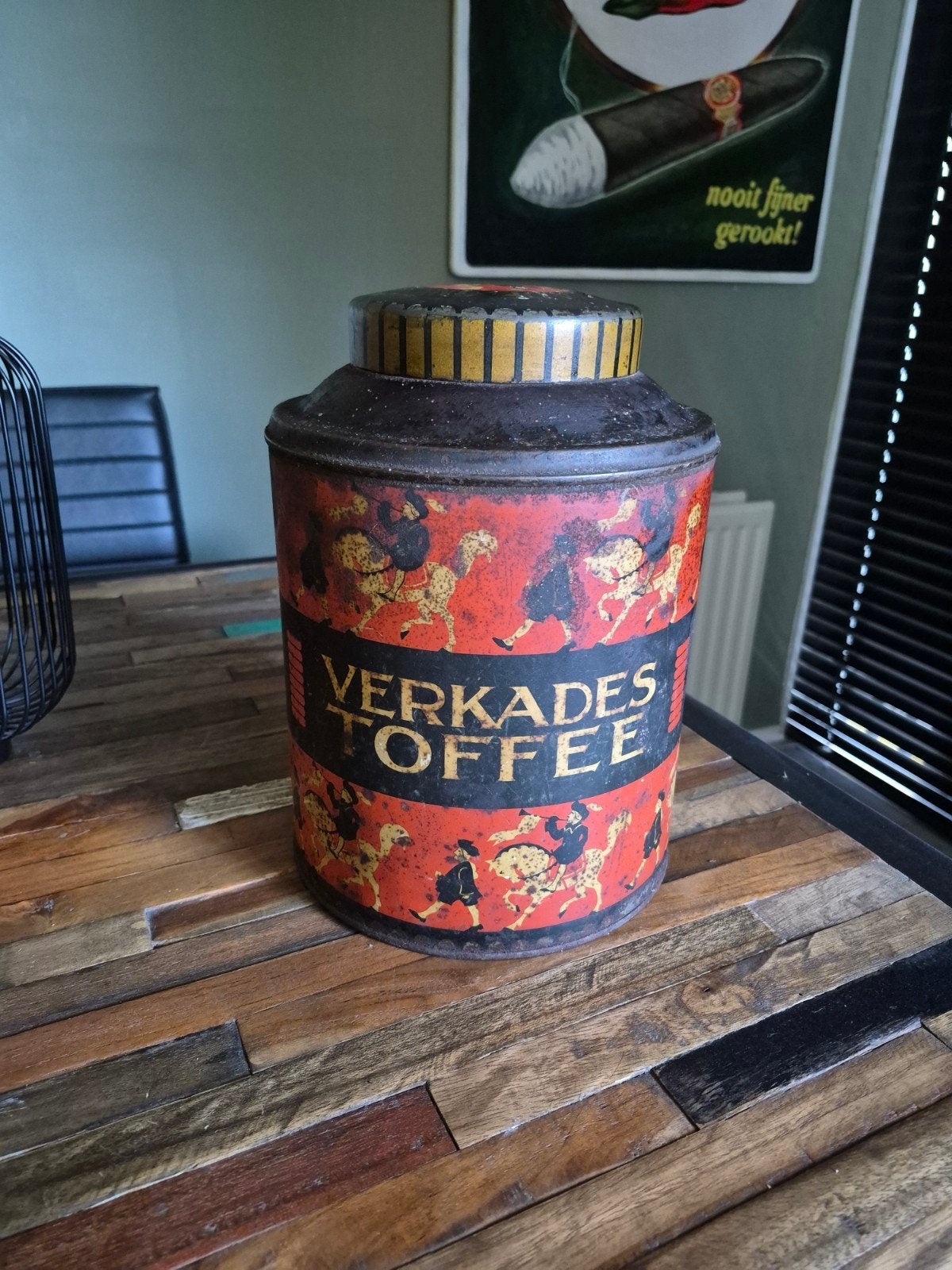 antiek blik winkelblik Verkade toffees ton jaren 30, Ophalen of Verzenden, Gebruikt, Koek(jes), Verkade