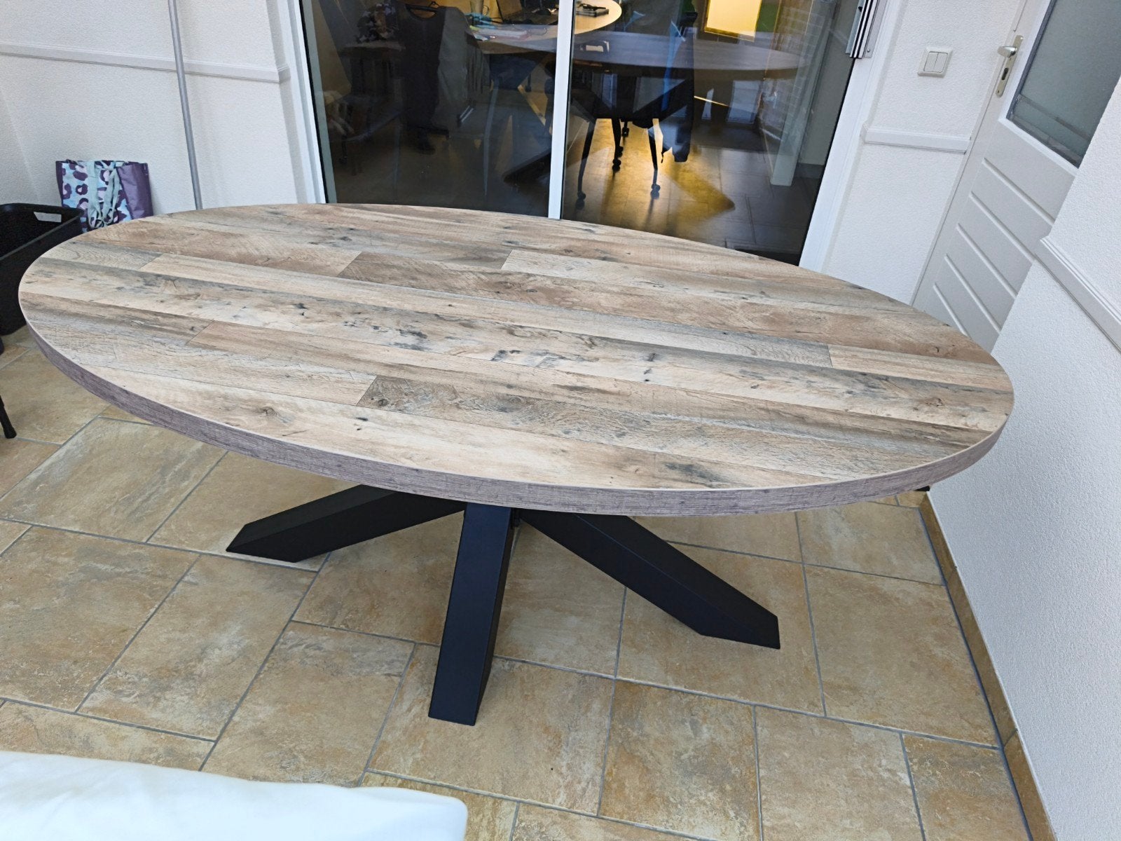Mooie zware kwaliteit lamilux eettafel, Huis en Inrichting, Ophalen, Gebruikt, 50 tot 100 cm, 150 tot 200 cm
