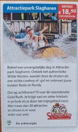 Attractiepark Slagharen entree € 18,50 p.p, Tickets en Kaartjes, Recreatie | Pretparken en Attractieparken, Drie personen of meer