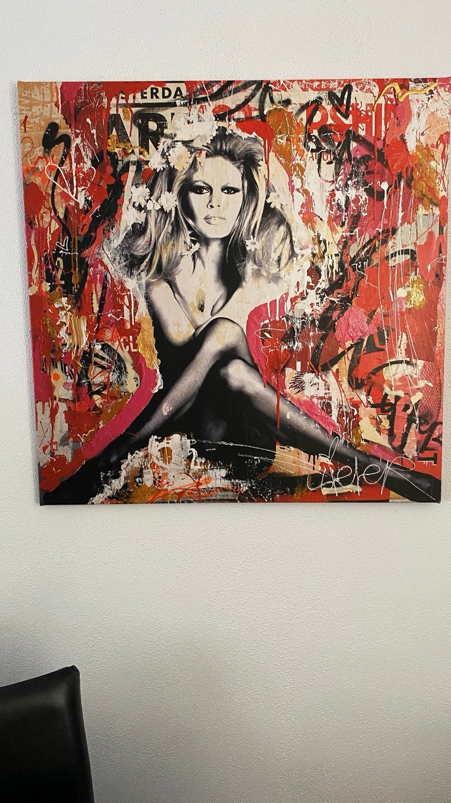 Brigitte St. Tropez van Michiel Folkers - Canvas 110x110cm, Figuren, Ophalen of Verzenden, Gemengde techniek, Op houten frame