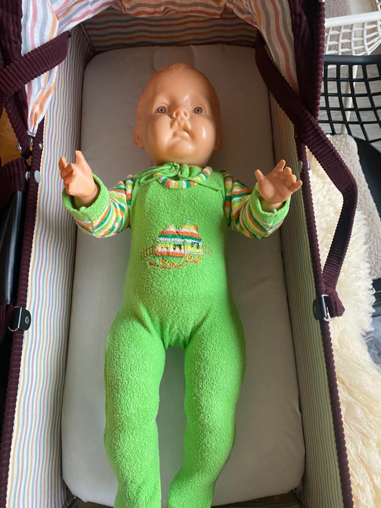 Vintage pop jaren ‘60, Kinderen en Baby's, Speelgoed | Poppen, Ophalen of Verzenden, Gebruikt, Babypop