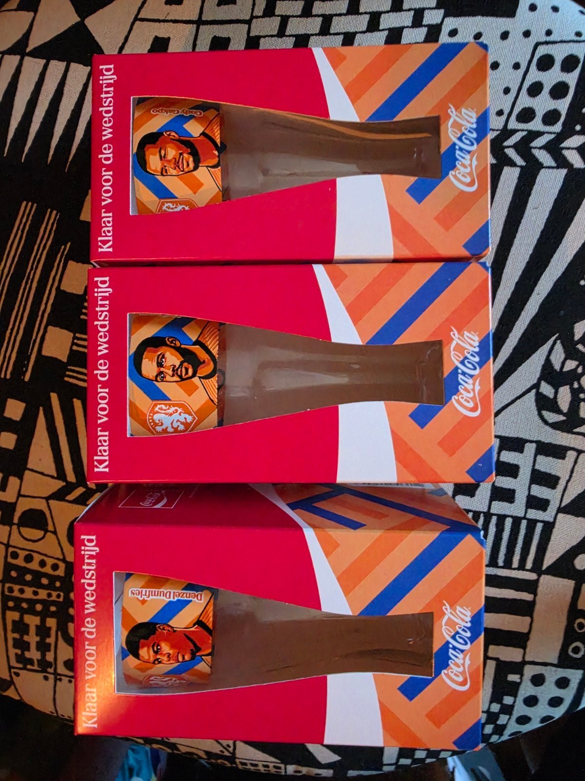 Te  koop 3 oranje  voetbal glazen., Verzamelen, Ophalen, Nieuw, Overige sporten, Overige typen