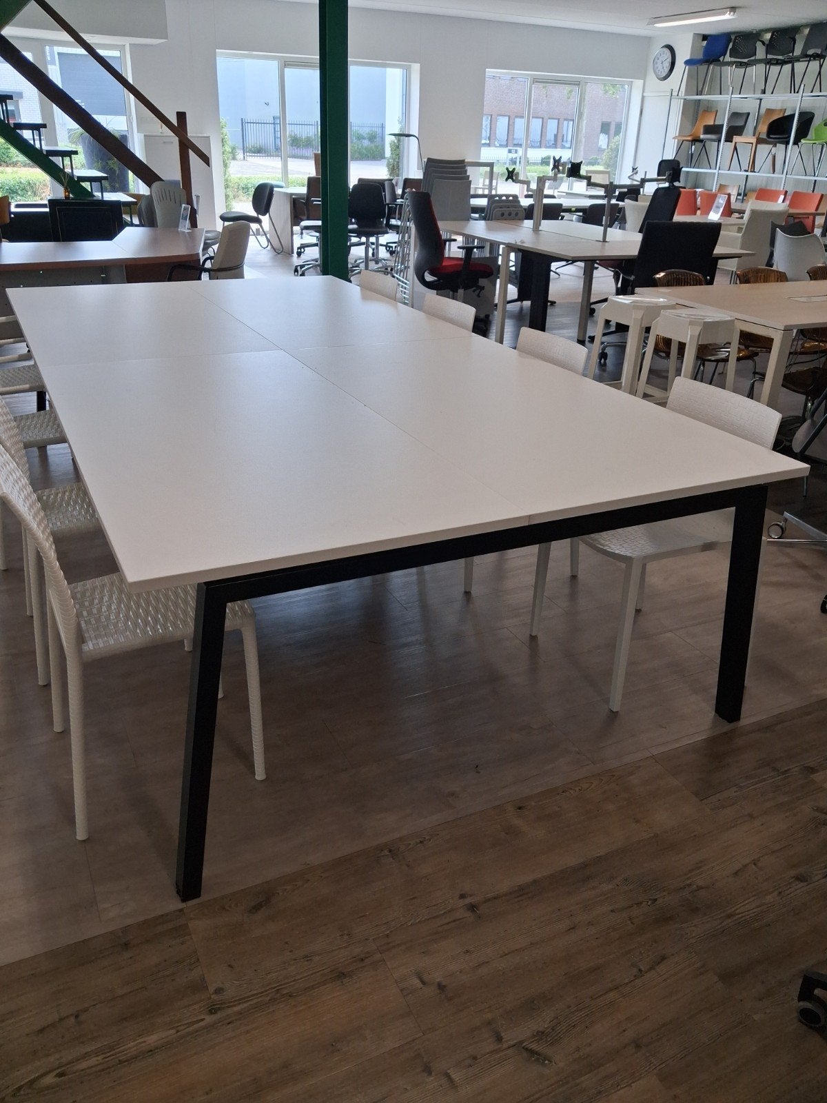 Vergadertafel / bureaus, gebruikt, afmeting: 320x160x75h, Huis en Inrichting, Ophalen, Gebruikt, Spaanplaat of MDF