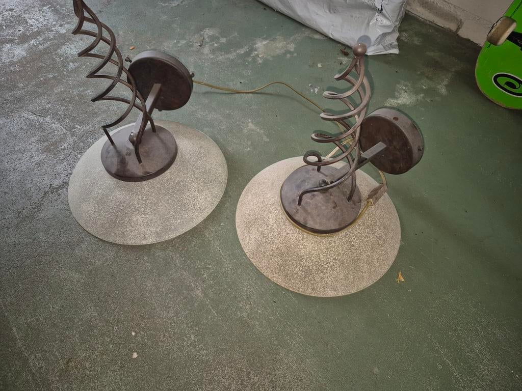 Set van 2 steinhauer hanglampen met spiraal design antinea, Ophalen, Gebruikt, Vintage, Industrieel, Retro