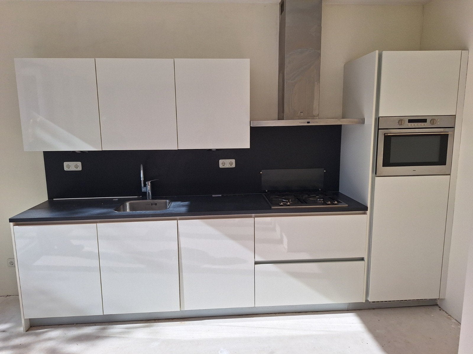 volledige keuken, Ophalen, Gebruikt, Wit, Enkelwandige keuken