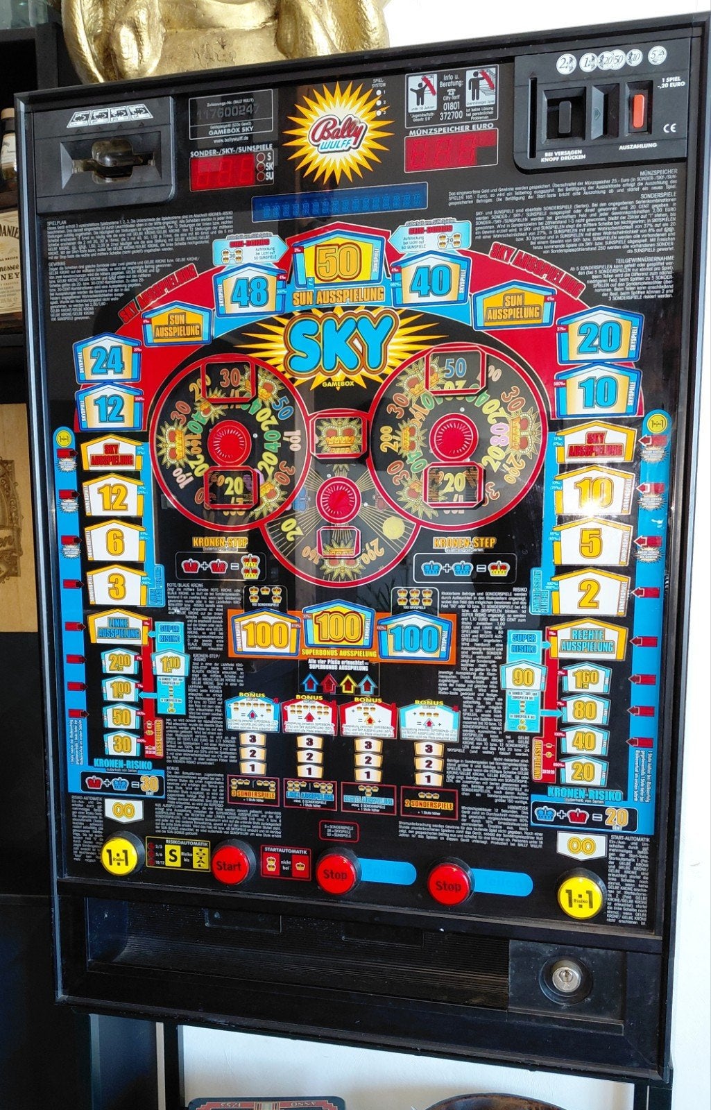 Bally Wulff Sky gokkast - Klassieke speelautomaat, Euro, Ophalen, Gebruikt, Met sleutels