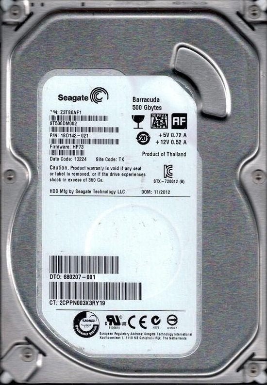 Seagate Harde Schijf 500 Gb, 3,5 inch nog in nieuwstaat, Intern, Ophalen of Verzenden, Zo goed als nieuw, Seagate