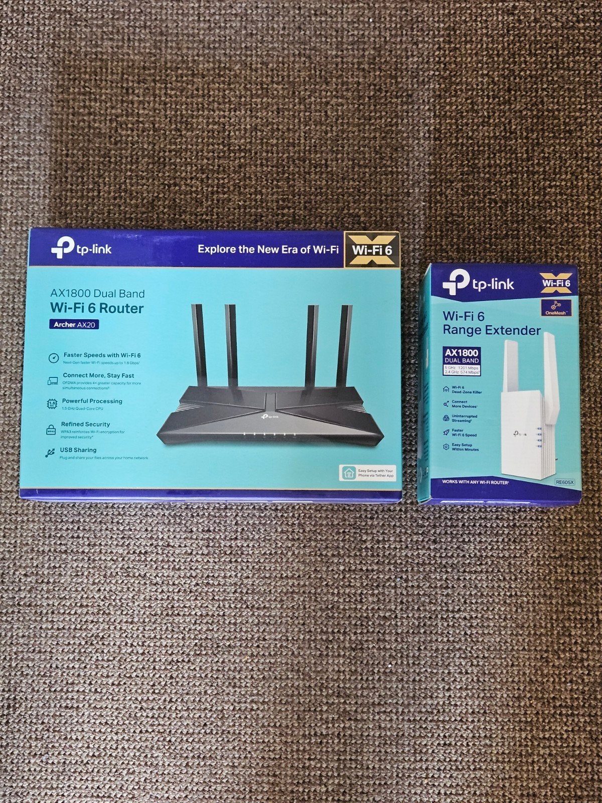 TP-Link AX1800 Wi-Fi 6 Router & Range Extender Set, Ophalen of Verzenden, Zo goed als nieuw, Router, TP-Link