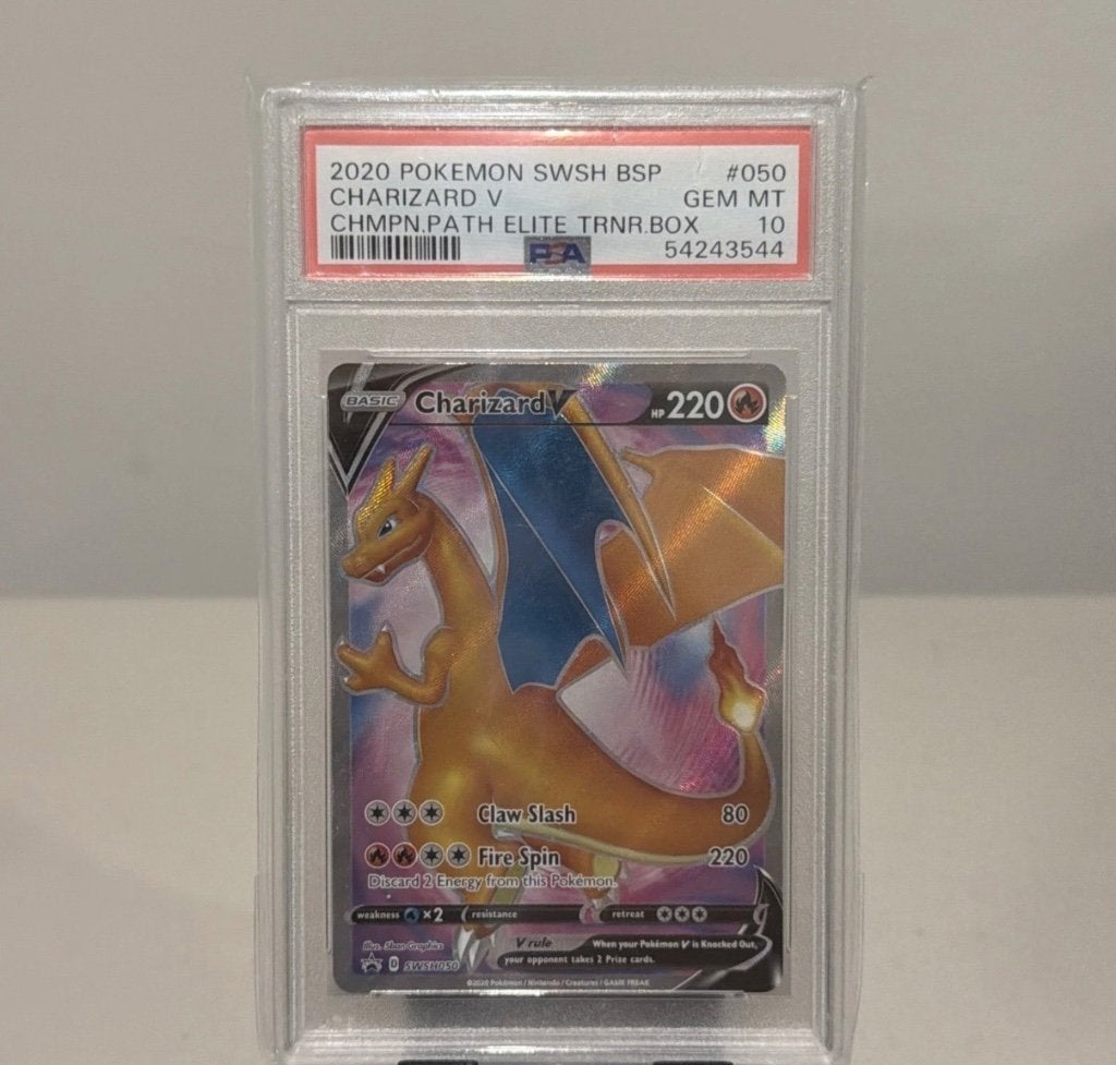 Charizard V (SWSH050) Black Star Promo PSA 10, Ophalen of Verzenden, Nieuw, Losse kaart, Foil