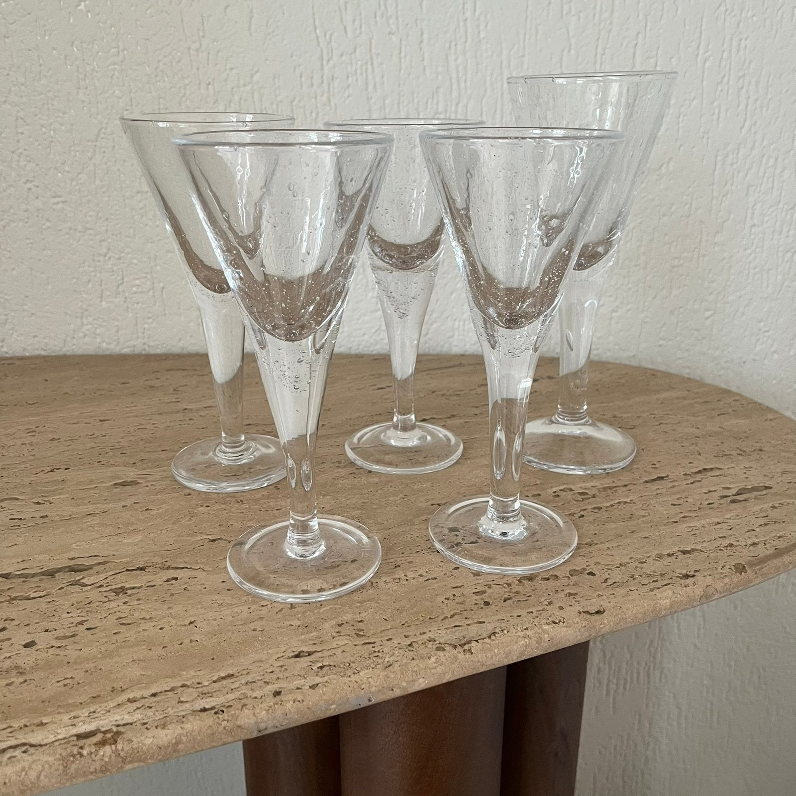 Vintage jaren '70/'80 handgeblazen Biot cocktailglazen set, Ophalen of Verzenden, Zo goed als nieuw, Overige typen