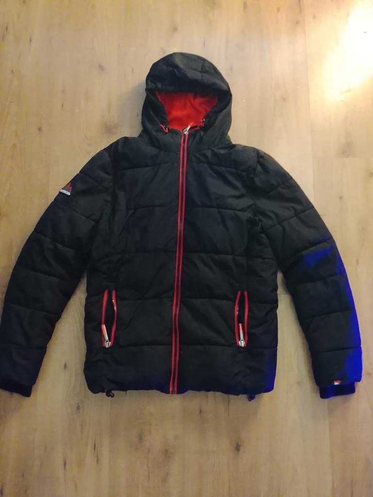 Superdry winterjas, Maat 52/54 (L), Zwart, Ophalen of Verzenden, Zo goed als nieuw