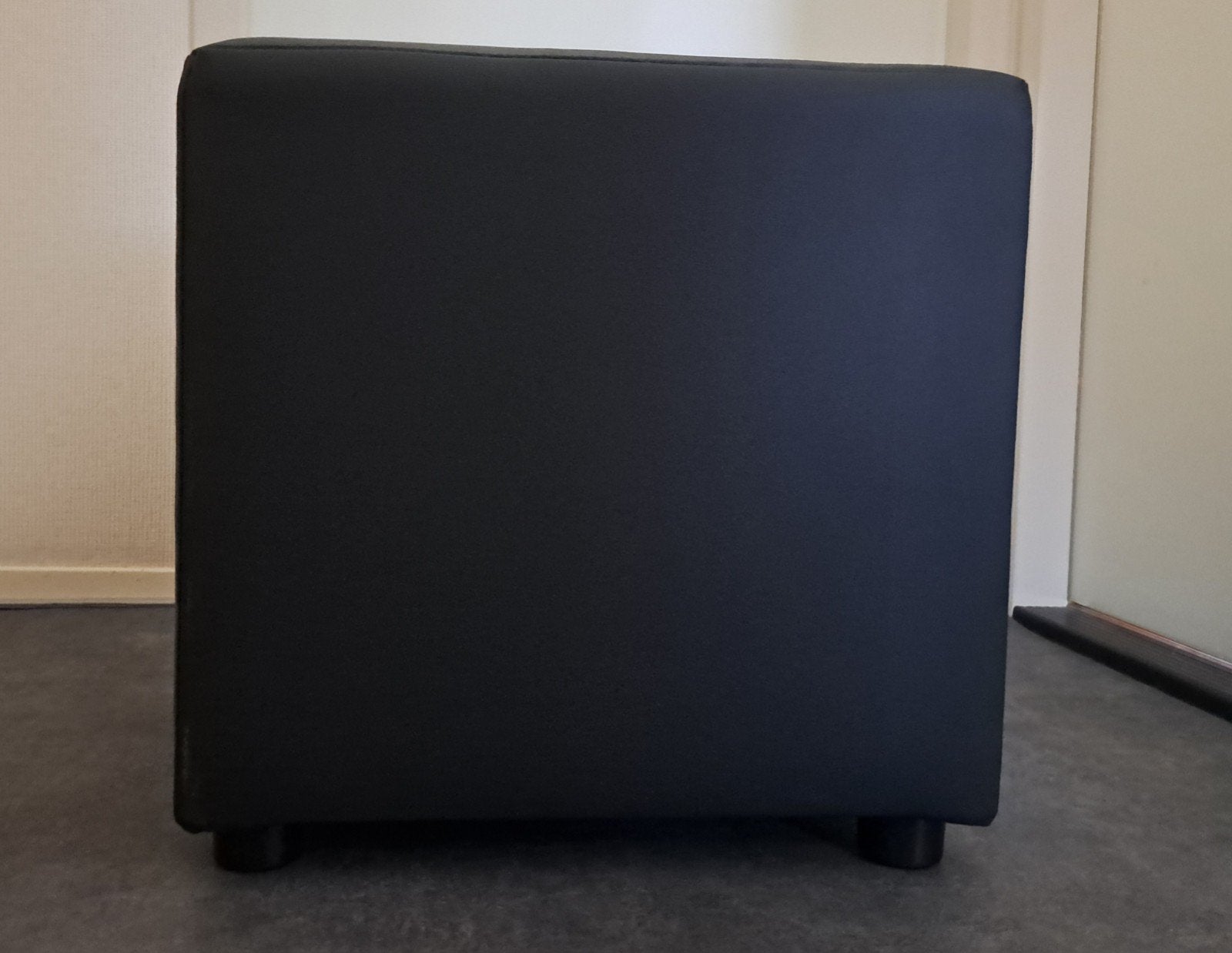 Hocker, zwart kunstleer, 45x45x45 cm, Ophalen