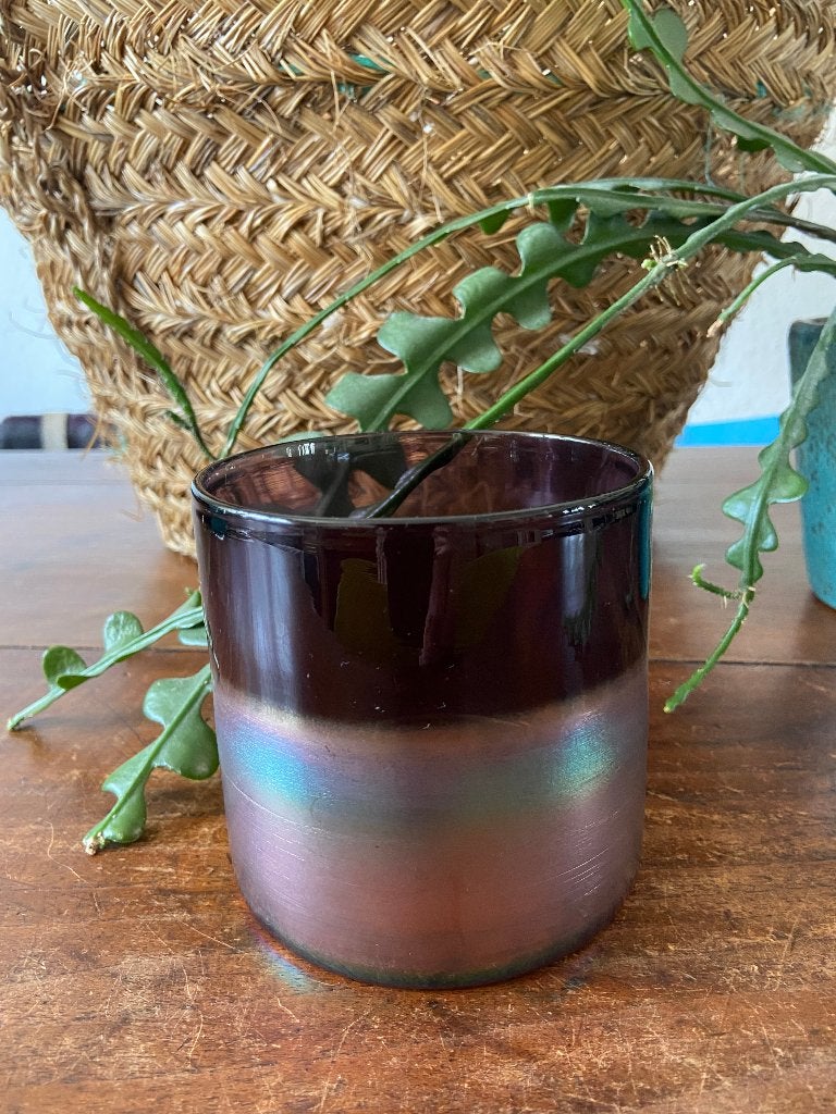 Aparte DUTZ theelichthouder/vaasje parelmoer glas   i.g.st., 10 cm, Meerkleurig, Overige merken, Waxinelichthouder