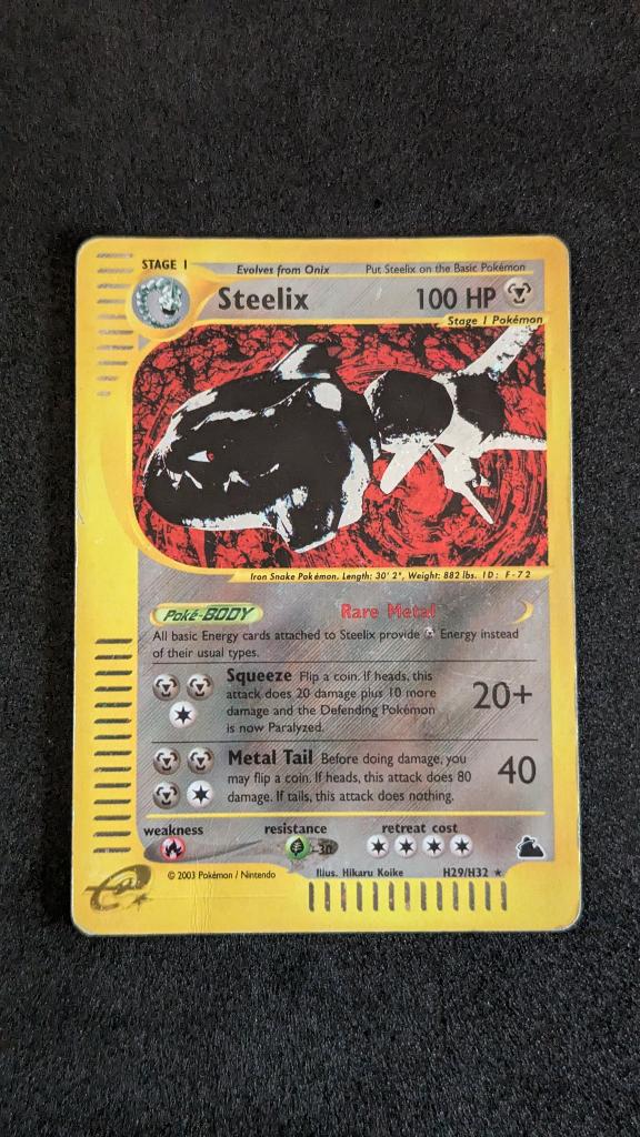 Pokémon Steelix H29/H32 Holo – Skyridge WOTC e-Reader, Ophalen of Verzenden, Gebruikt, Losse kaart, Foil
