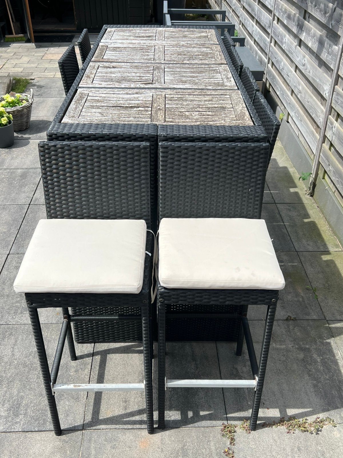 8 persoons bartafel voor buiten, Ophalen, Gebruikt, 8 zitplaatsen, Wicker