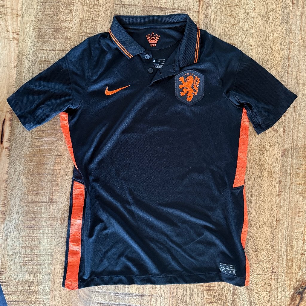 Nederlands elftal uitshirt JR zwart oranje KNVB maat 164, Maat XL, Ophalen of Verzenden, Zo goed als nieuw, Shirt