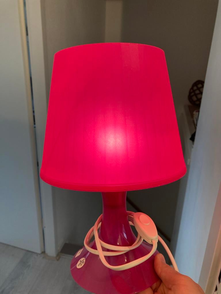 Roze Ikea tafellamp, Ophalen of Verzenden, Gebruikt, Kunststof, Minder dan 50 cm