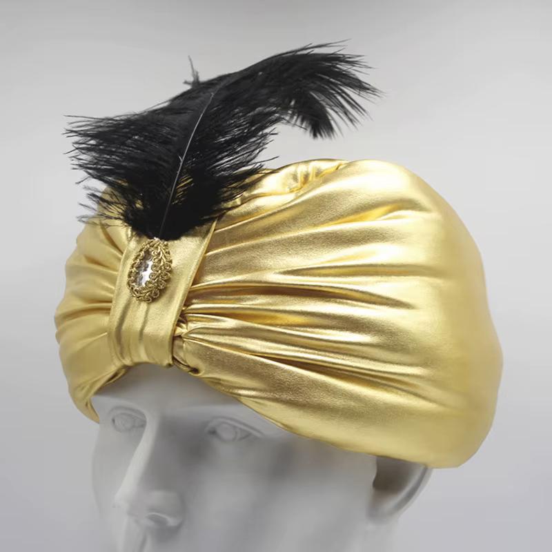Gouden tulband / arabische indiase sultan hoed, Kleding | Heren, Verzenden, Nieuw, Overige maten, Accessoires