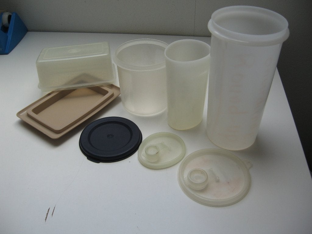 8 delen tupperware brood doos strooi bussen samen €17,50, Ophalen of Verzenden, Zo goed als nieuw, Bruin, Bus of Trommel