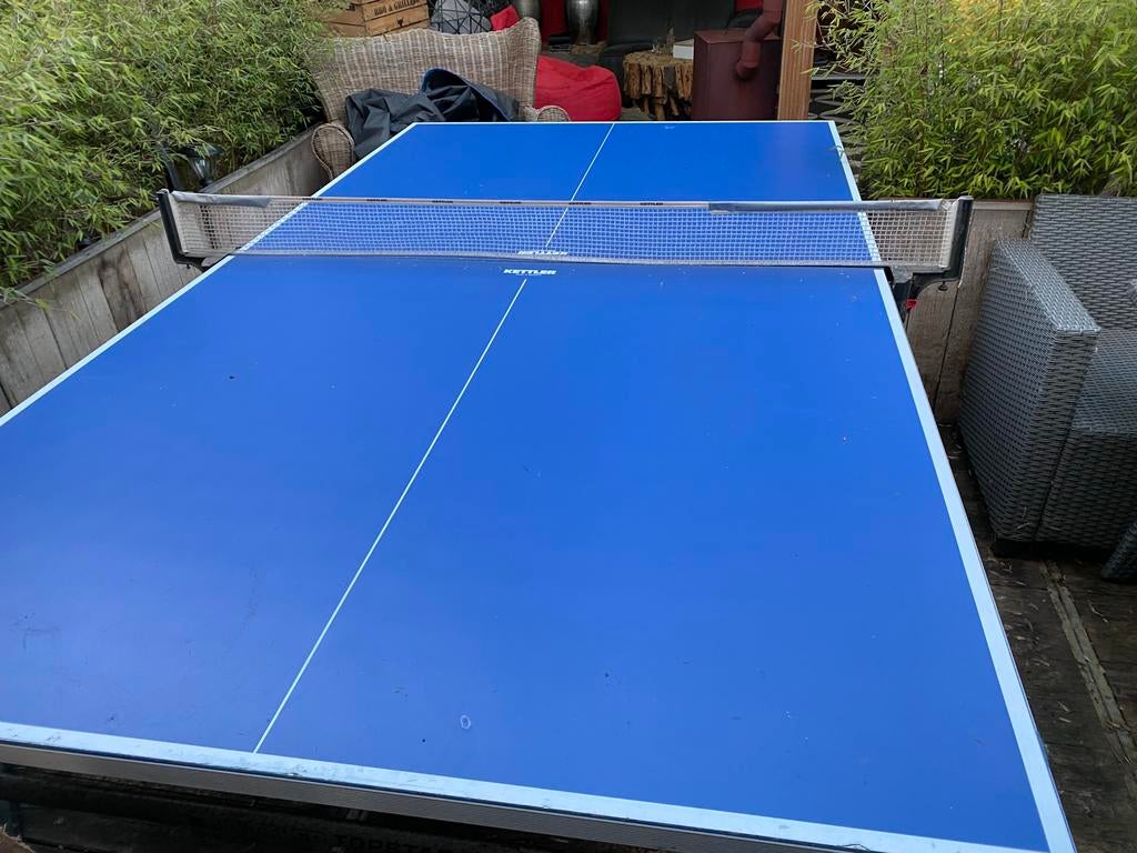 Super Kettler Topstar tafeltennistafel voor binnen en buiten, Ophalen, Zo goed als nieuw, Tafel Outdoor, Verrijdbaar