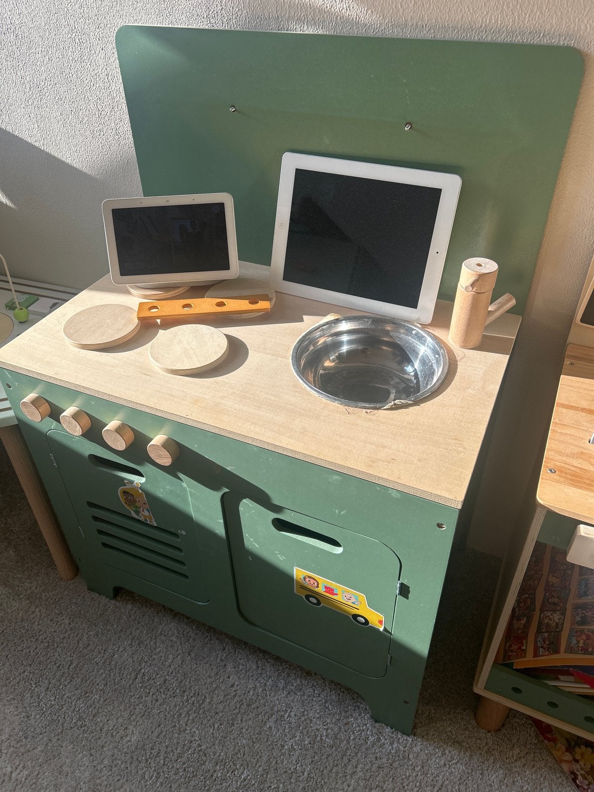 Houten speelkeuken voor kinderen - Groen., Ophalen of Verzenden, Gebruikt, Jongen of Meisje