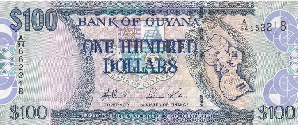 Guyana 100 dollar 2006, Verzenden, Zuid-Amerika, Los biljet