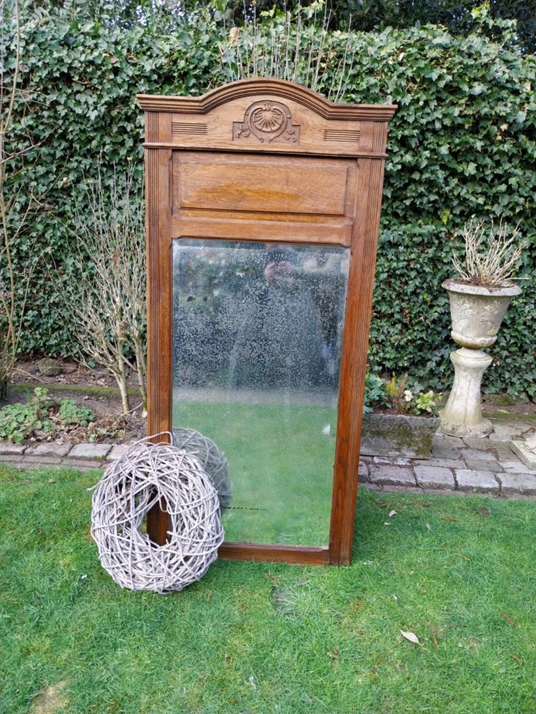 Leuke brocante spiegel, Antiek en Kunst, Antiek | Spiegels, Ophalen, Rechthoekig, 50 tot 100 cm