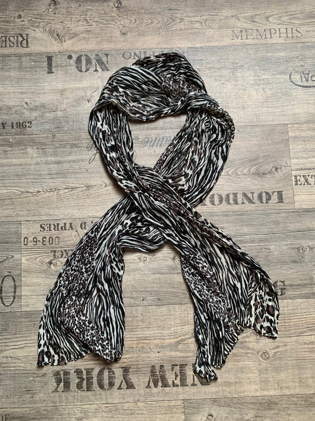 Fraas sjaal tijgerprint dierenprint zebra, Verzenden, Zo goed als nieuw, Sjaal