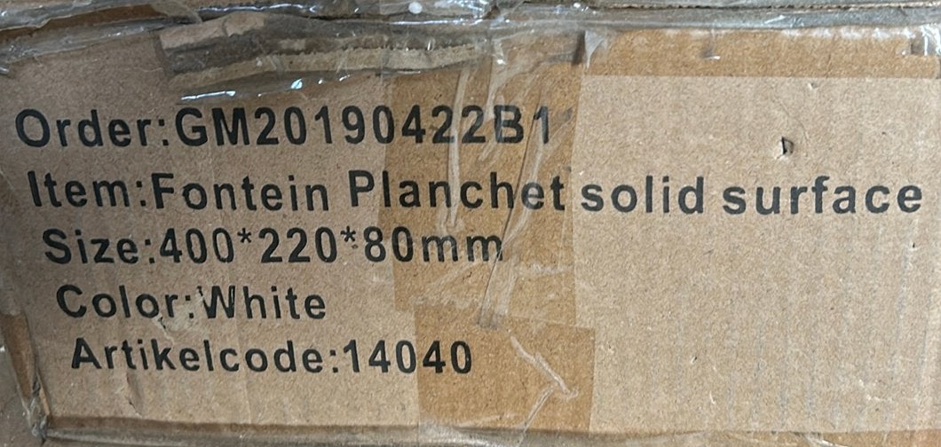 Solid Surface plankje/planchet nieuw teab, Ophalen of Verzenden, Nieuw