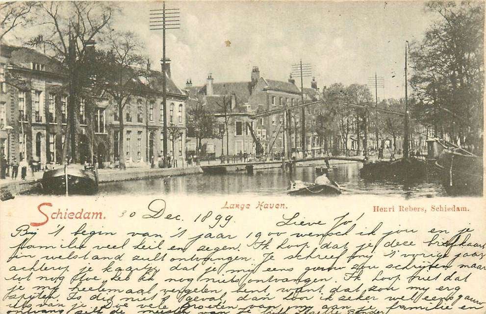 304-046-007 Schiedam Lange Haven, Verzenden, Voor 1920, Zuid-Holland