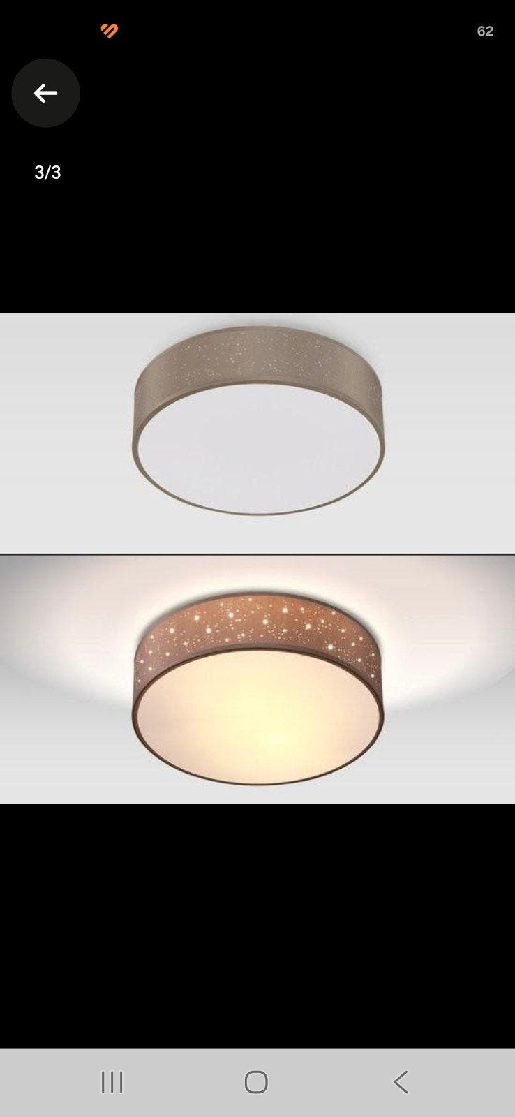 Moderne Plafondlamp met Sterrenpatroon - Bruin/Beige, Huis en Inrichting, Lampen | Plafondlampen, Gebruikt, Modern, Textiel, Ophalen of Verzenden