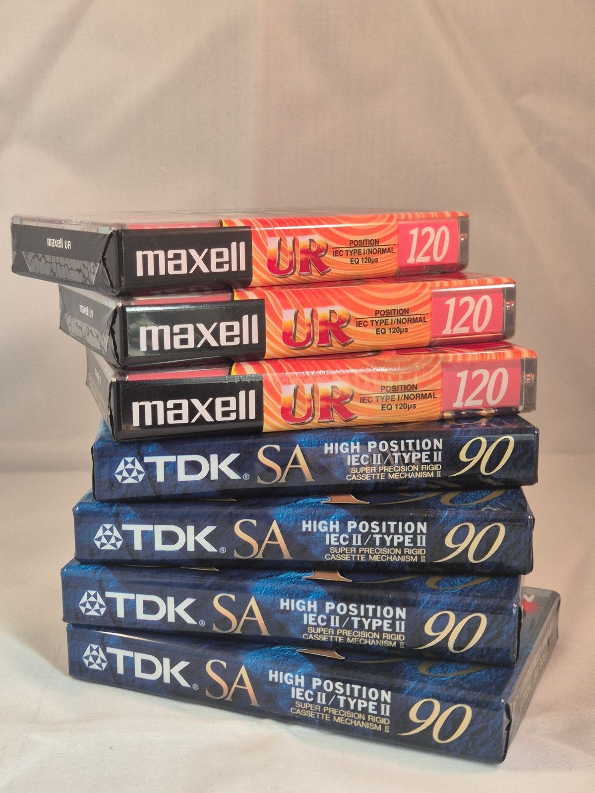 TDK SA 90 Type II en Maxell UR 120 Cassettebandjes - Nieuw, 2 t/m 25 bandjes, Overige genres, Ophalen of Verzenden, Nieuw in verpakking