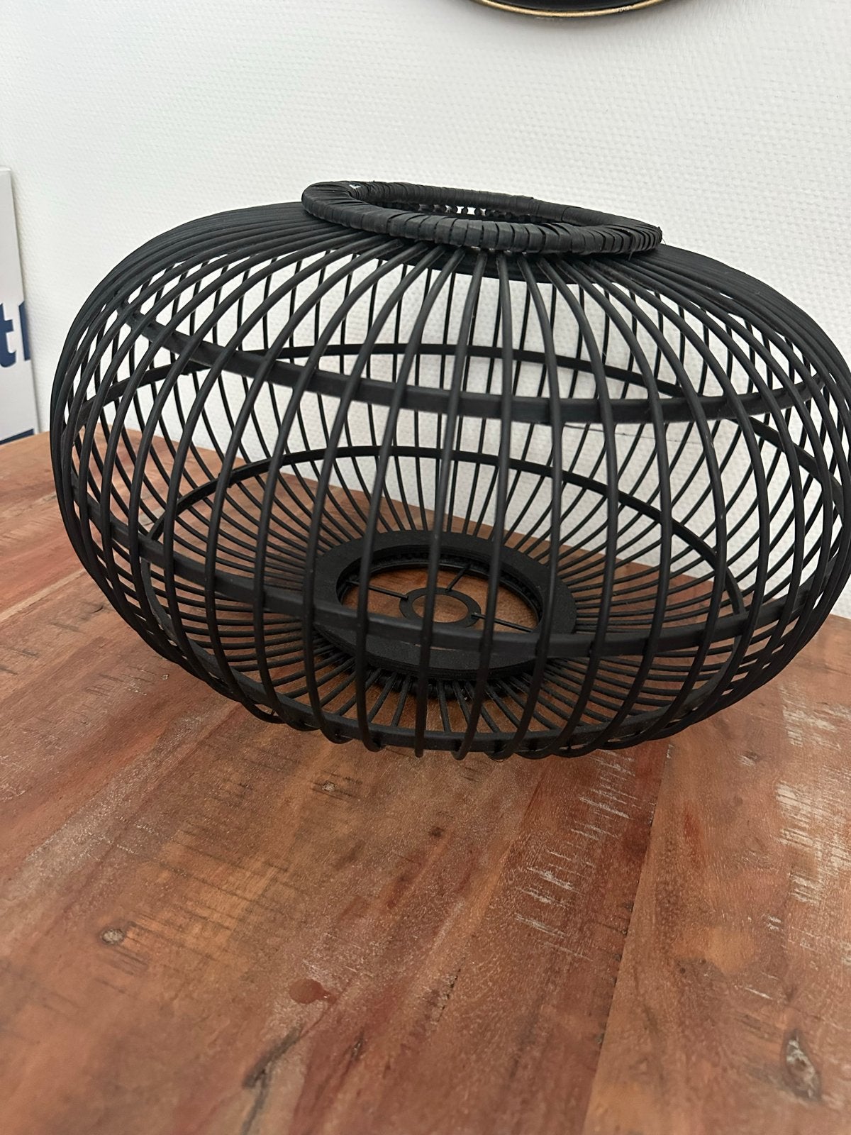2x Zwarte Lampenkappen Zonder Draad - Modern Design, Ophalen, Gebruikt, 25 tot 50 cm, Zwart