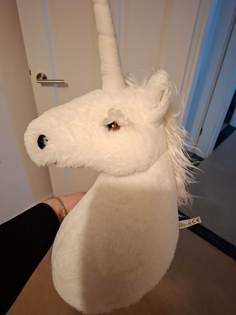 Unicorn kop hoofd., Kinderen en Baby's, Kinderkamer | Inrichting en Decoratie, Ophalen, Zo goed als nieuw, Wanddecoratie