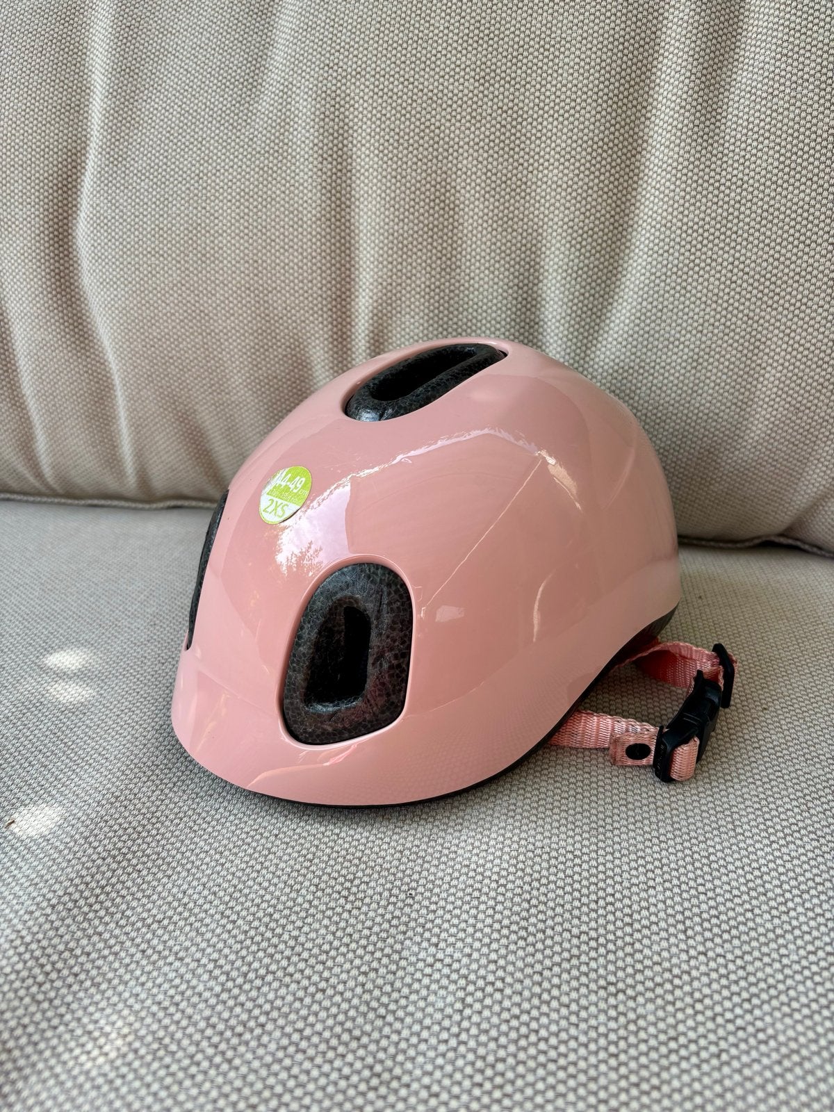 Fijne roze kinderfietshelm Btwin 44-49 cm (2XS), Ophalen of Verzenden, Gebruikt, XXS, Meisje