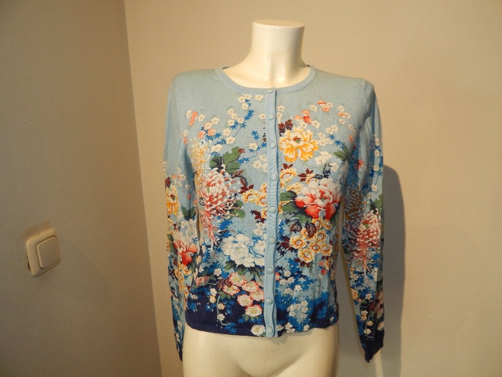 King Louie vest hemels blauw bloemen print kleurrijk L