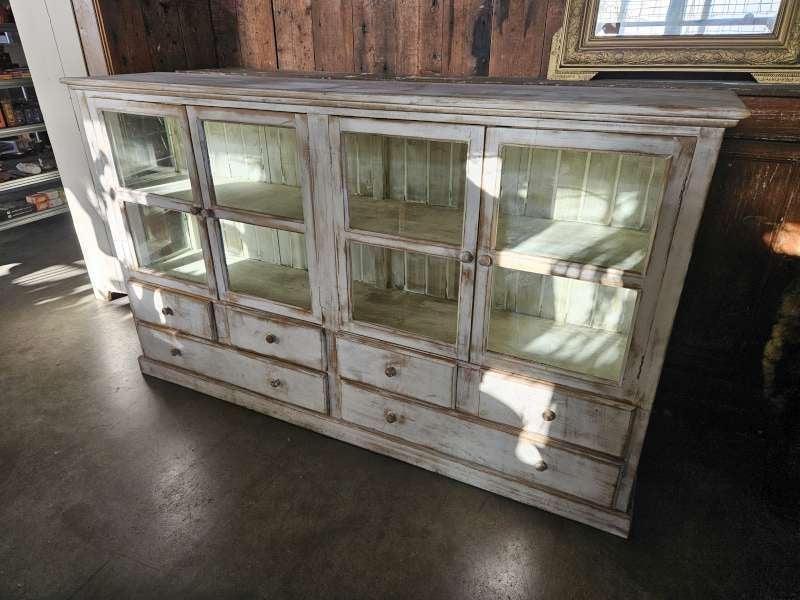 brocante vitrinekast ``WOONWINKEL RUSTIEK``, Ophalen, Gebruikt, 100 tot 150 cm, 150 tot 200 cm