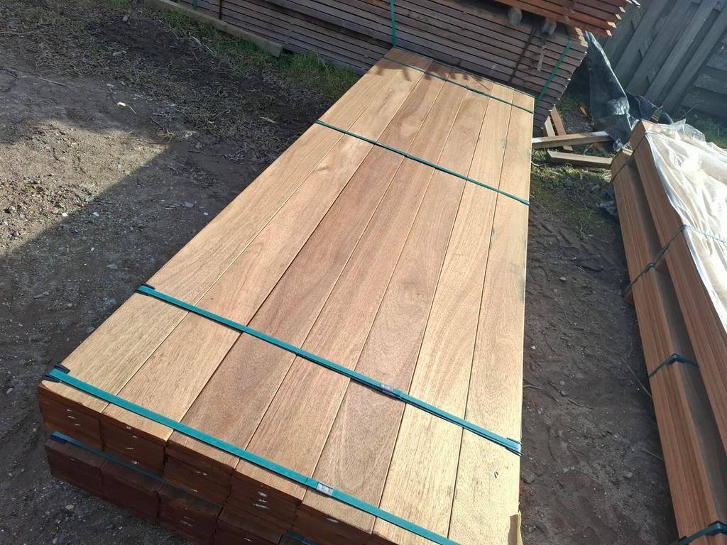 Hardhout vlonderplanken 395 cm bezorgen mogelijk, Ophalen, Planken, Nieuw, Hardhout