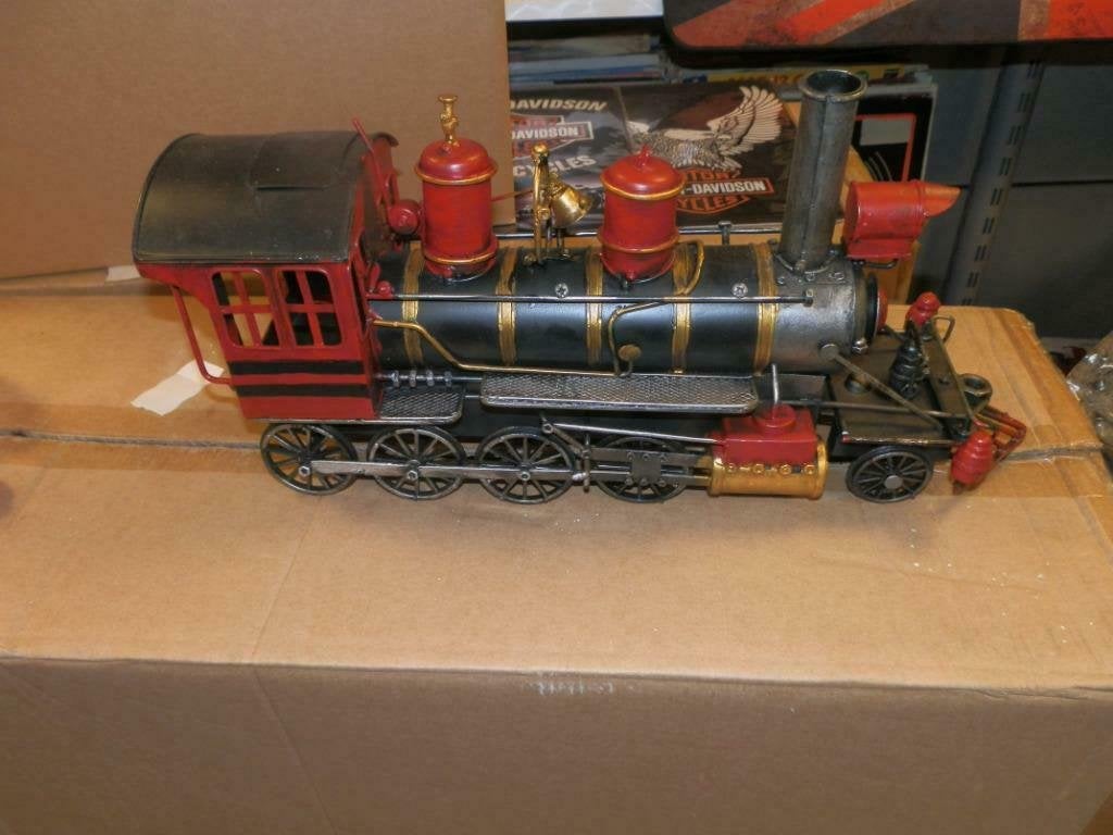 Blikken Locomotief 50 cm metaal nieuw, Antiek en Kunst, Ophalen of Verzenden