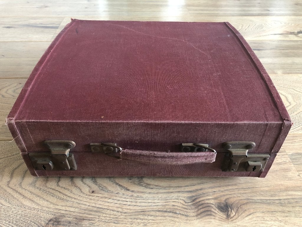 Vintage platenkoffer inclusief 18 LP's/singles, Ophalen of Verzenden, Gebruikt, Overige instrumenten