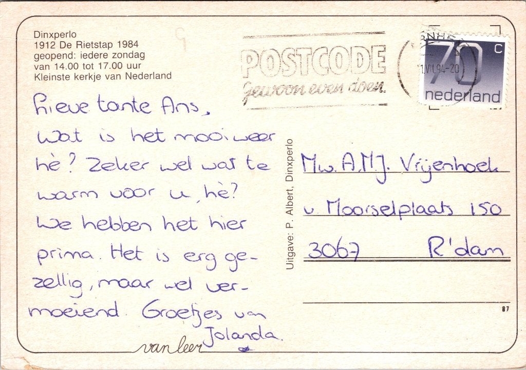 Dinxperlo - 8 ansichtkaarten, Verzamelen, Verzenden, 1980 tot heden, Gelopen, Gelderland