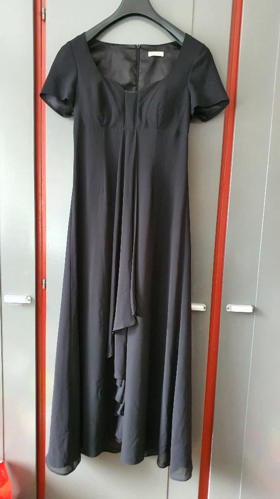 Marco Pecci zwarte maxi jurk chiffon look M, Kleding | Dames, Jurken, Maat 38/40 (M), Zwart, Ophalen of Verzenden, Zo goed als nieuw