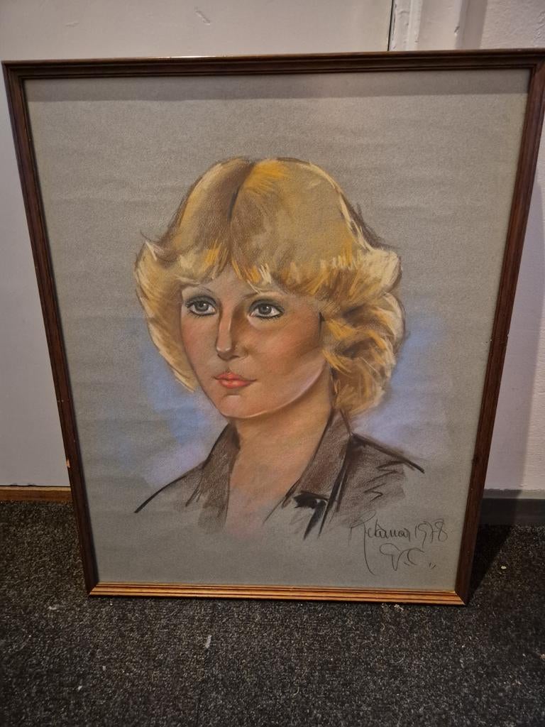 Mooi geschilderd portret van een vrouw, gesigneerd 1978, Ophalen
