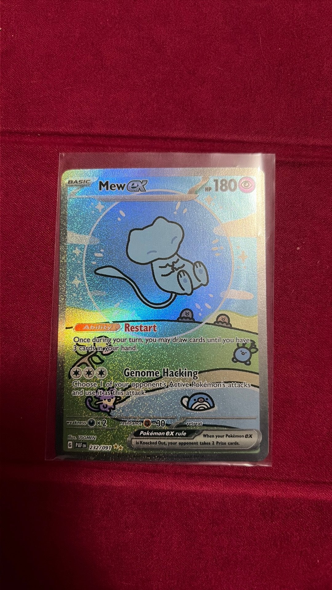 Mew ex Pokémon kaart (232/091), Hobby en Vrije tijd, Verzamelkaartspellen | Pokémon, Ophalen of Verzenden, Zo goed als nieuw, Losse kaart