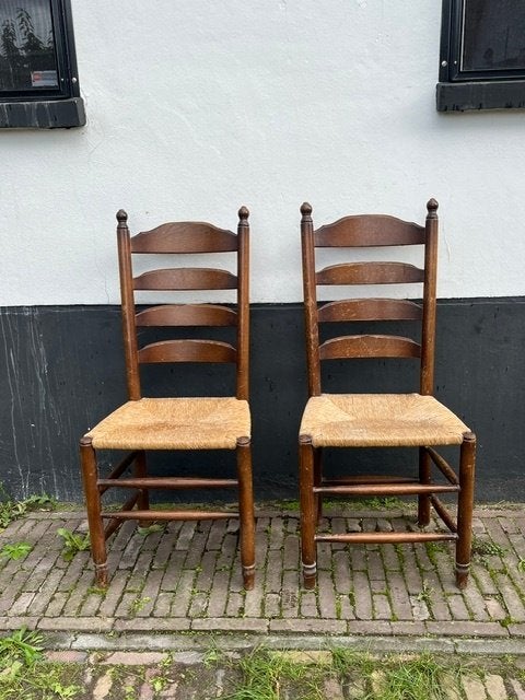 Knopstoelen, boeren keukenstoel, brocante, Ophalen, Zo goed als nieuw, Hout, Vijf, Zes of meer stoelen